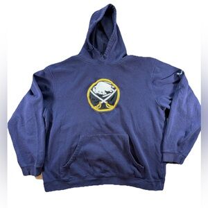 Vintage Reebok Buffalo Sabres Hoodie Men's XL Blue NHL Hockey Baggy Y2K Sporty
